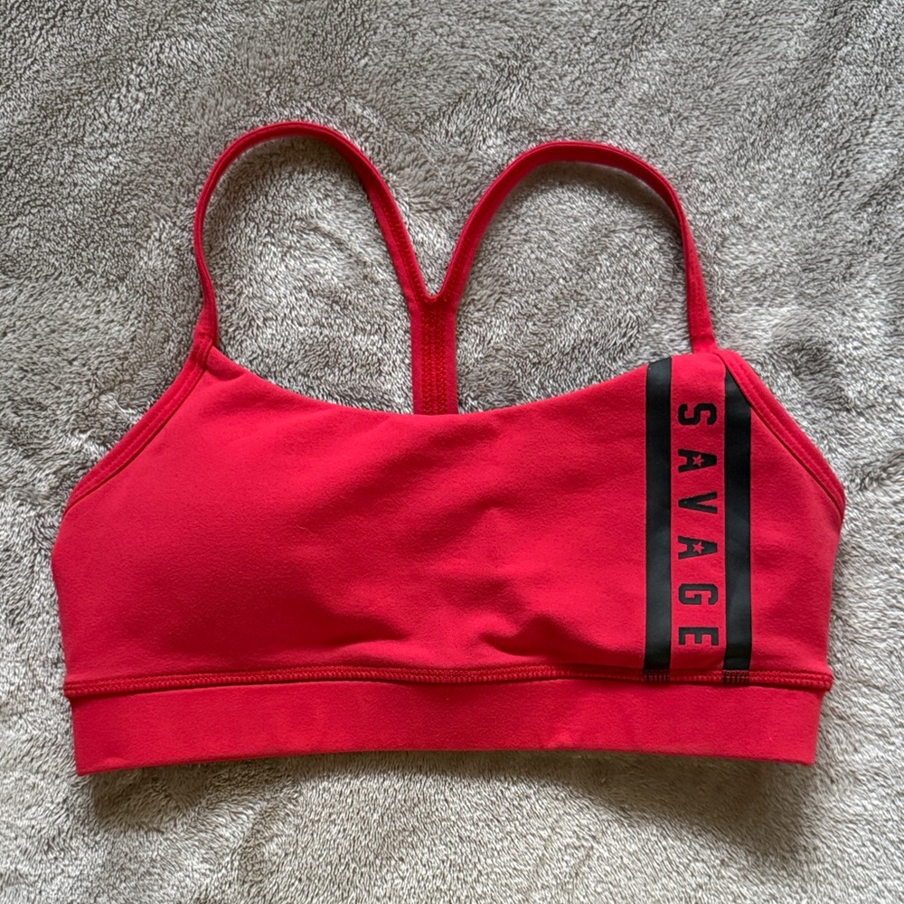 Savage Barbell Bright Red Sports Bra